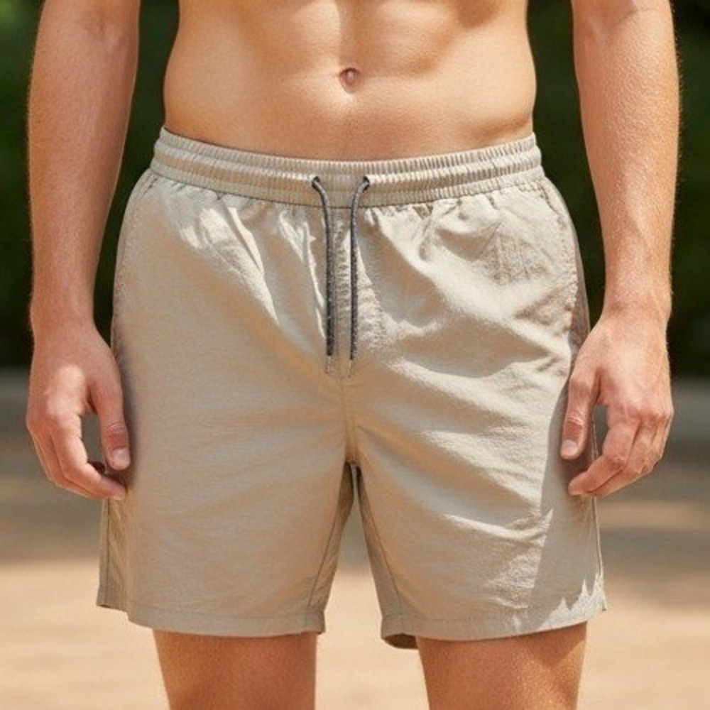 George Mens Tan Hybrid Swim Shorts XL 40-42 Recycled Stretch Board Trunks Khaki